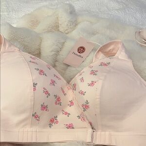 Floral Comfort Bra - Light Pink